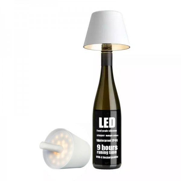 AuraBottle – USB Genopladelig Flaskelampe med LED Lys til Elegant og Trådløs Stemningsbelysning