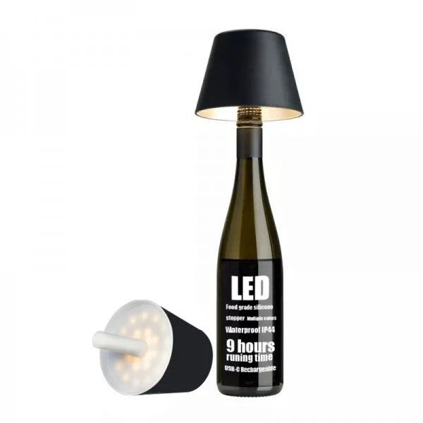 AuraBottle – USB Genopladelig Flaskelampe med LED Lys til Elegant og Trådløs Stemningsbelysning
