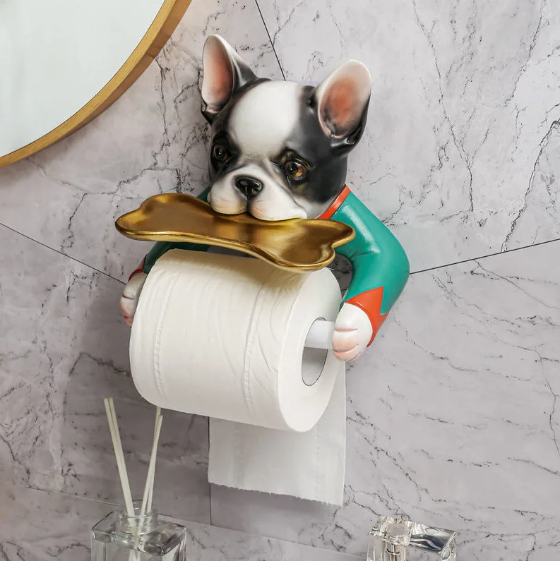 PawBuddy - Sjov hundeformet toiletpapirholder med bakke