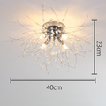 LumiAura – Glamorøs Puff Flower Style Loftslampe med Krystal Accenter