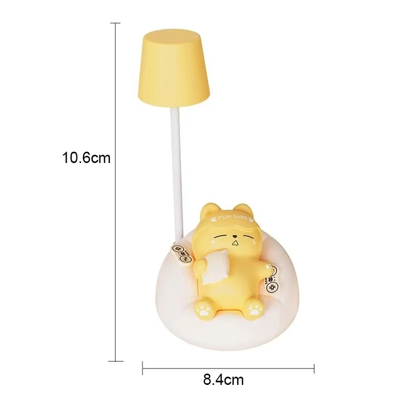 GlowPaws - Blid katteformet LED-natlampe med USB-opladningsmulighed