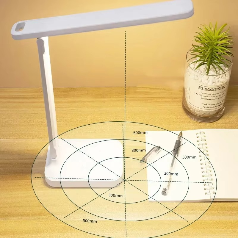FlexiGlow – Sammenklappelig LED-skrivebordslampe med berøringsfunktion og 3-farvet dæmpning