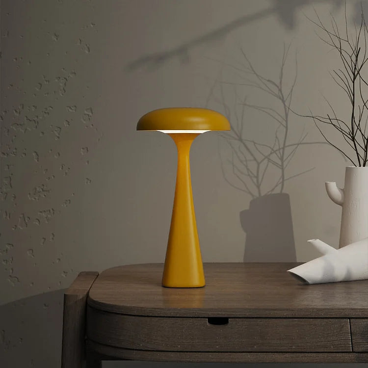 MushroomGlow - Elegant stilfuld LED bordlampe med belysning der kan tilpasses