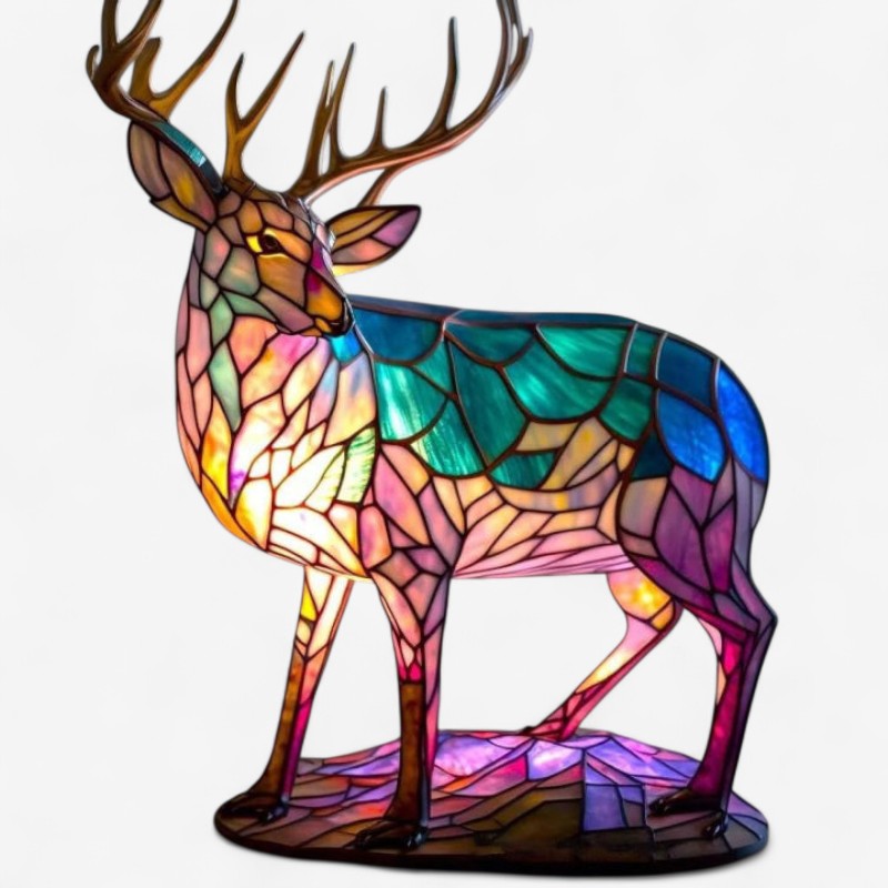 GlowCritter – Bordlampe med dyr og 3D regnbuedesign