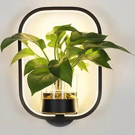 LuminaGreen - Elegant væglampe med planteholder