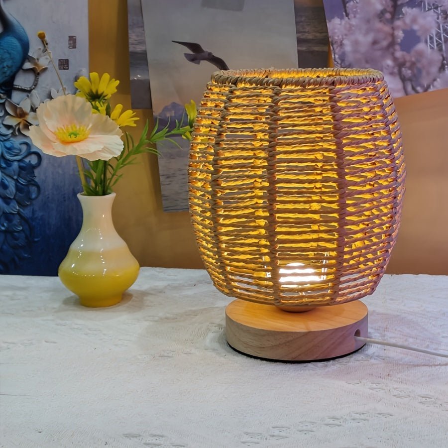 GlowCraft – Håndlavet LED-bordlampe i træ med varm hvid glød