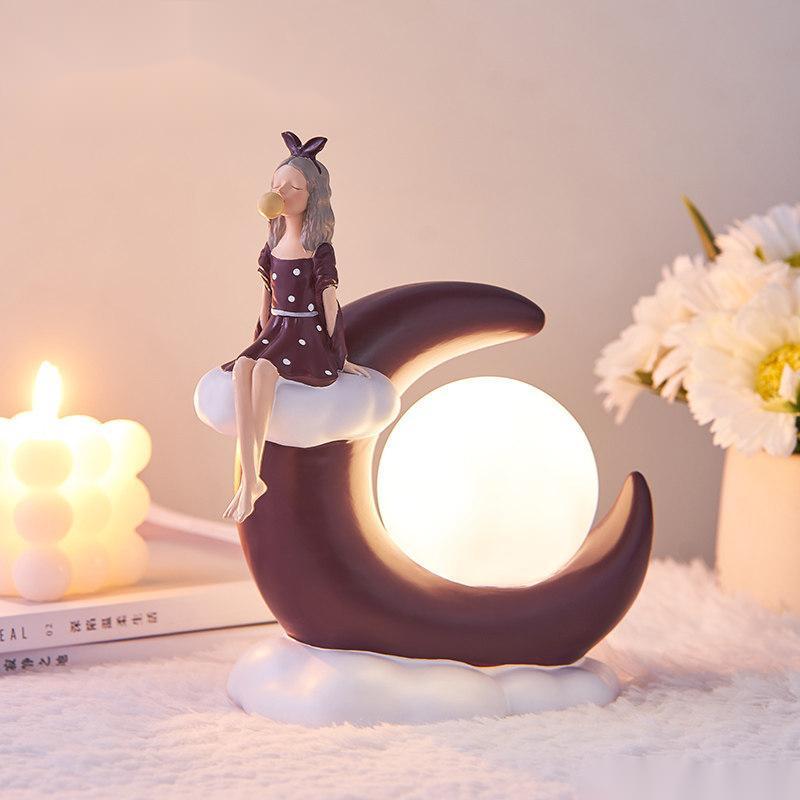 DreamGlow - Bubble Girl Natlampe med blød glød og drømmende design