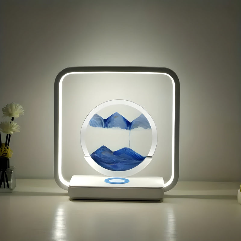 HorizonFlow - Roterende sandlampe med LED-lys for en beroligende atmosfære