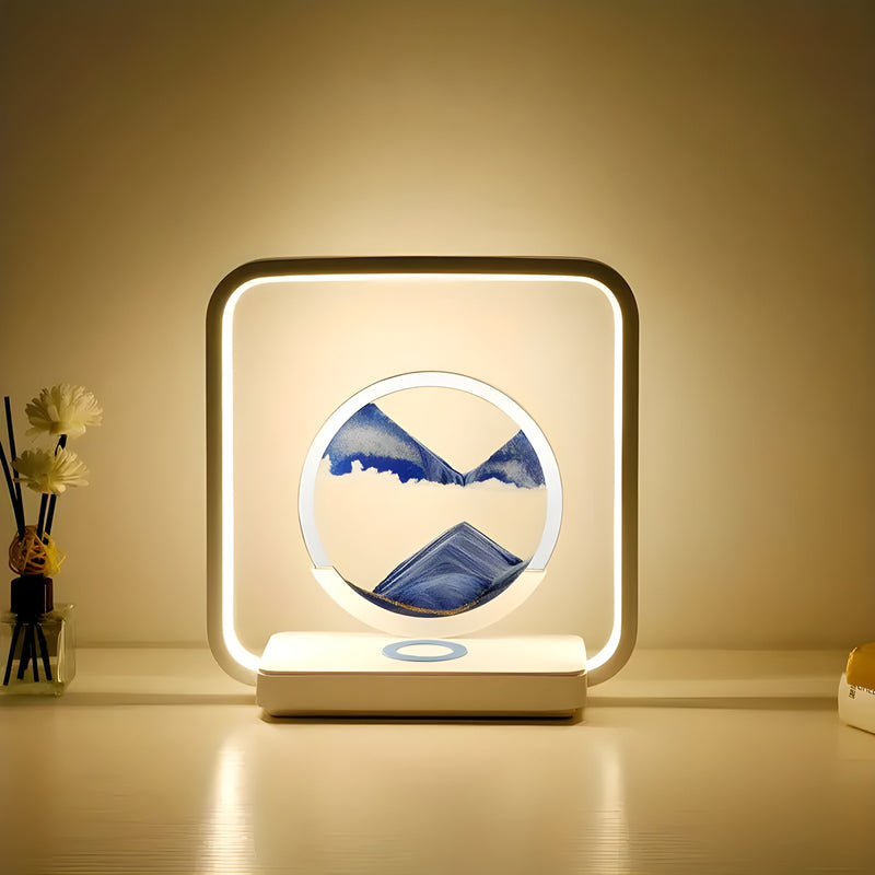 HorizonFlow - Roterende sandlampe med LED-lys for en beroligende atmosfære