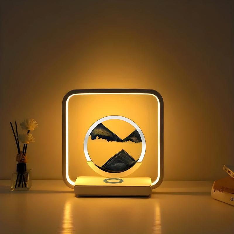 HorizonFlow - Roterende sandlampe med LED-lys for en beroligende atmosfære