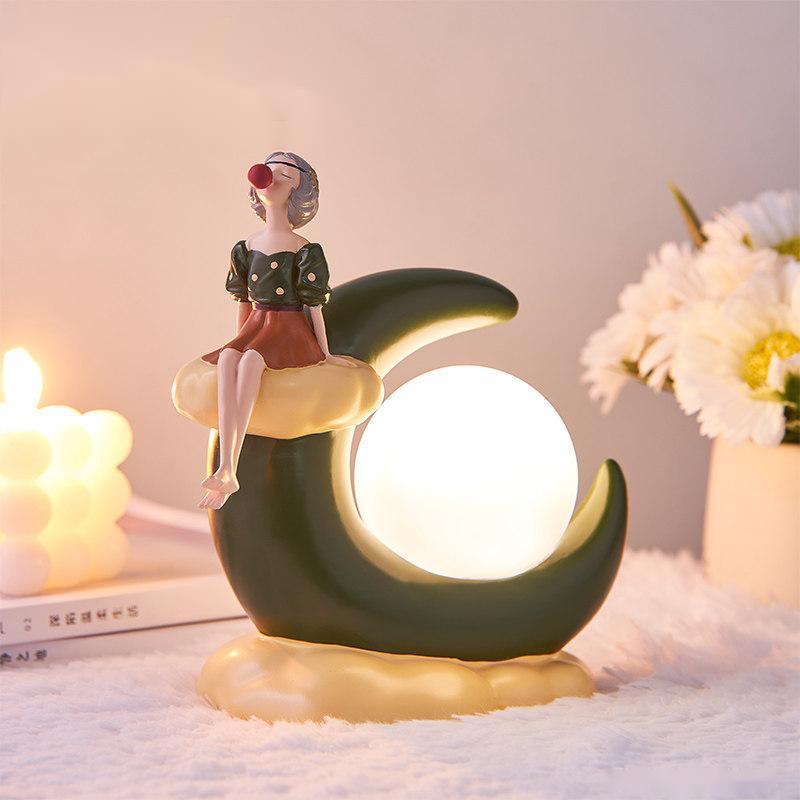 DreamGlow - Bubble Girl Natlampe med blød glød og drømmende design