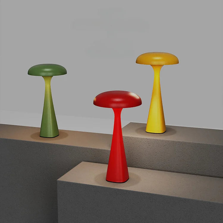 MushroomGlow - Elegant stilfuld LED bordlampe med belysning der kan tilpasses