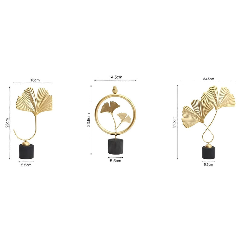 SerenLeaf - Minimalistisk Ginkgo-bladskulptur for elegant naturlig charme