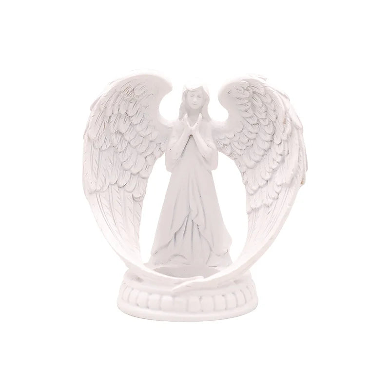 LumiGlow – Elegant englefigur med lysestage for et fredfyldt dekorativt touch