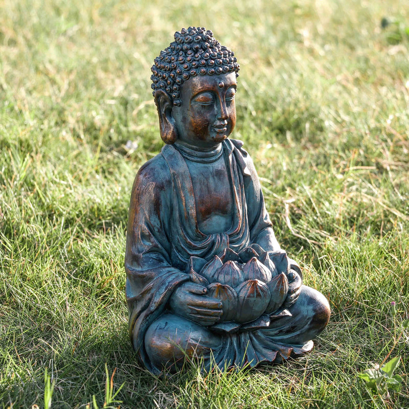ZenGlow - Solcelledrevet Buddha-havefigur med beroligende natlys