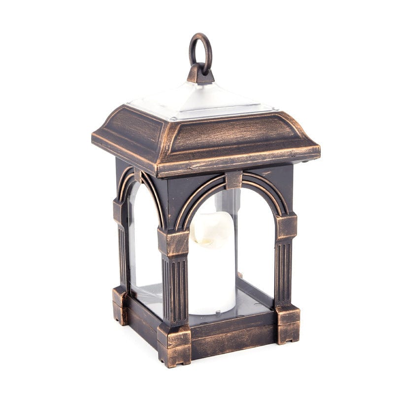 VictorianLantern – Klassisk sort lanterne med indviklet vintagedesign og solcelleglød