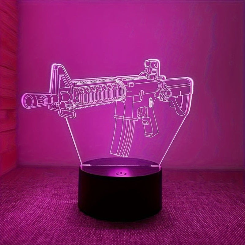 GunGlow - Moderne 3D LED-lampe med geometrisk optisk illusionsdesign
