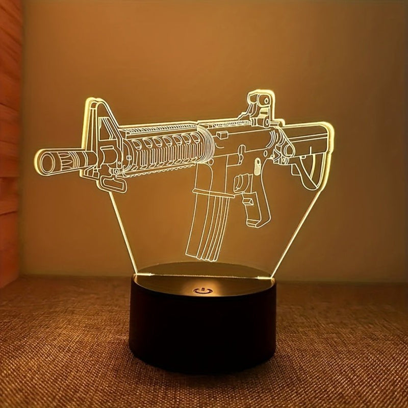 GunGlow - Moderne 3D LED-lampe med geometrisk optisk illusionsdesign