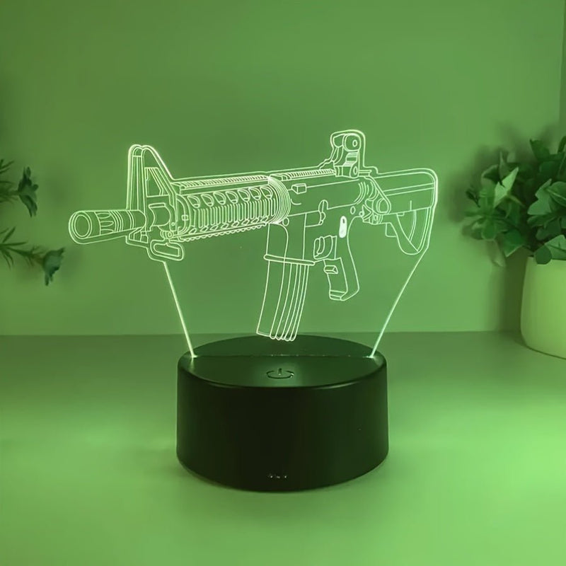 GunGlow - Moderne 3D LED-lampe med geometrisk optisk illusionsdesign