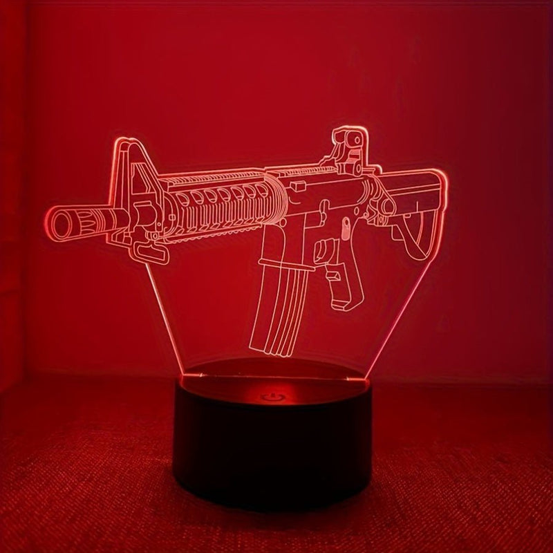 GunGlow - Moderne 3D LED-lampe med geometrisk optisk illusionsdesign