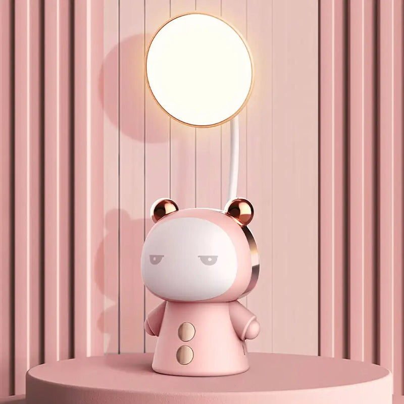 LumiBuddy - Legesyg LED-bordlampe i tegneseriestil med blødt lys og USB-genopladelig ladning