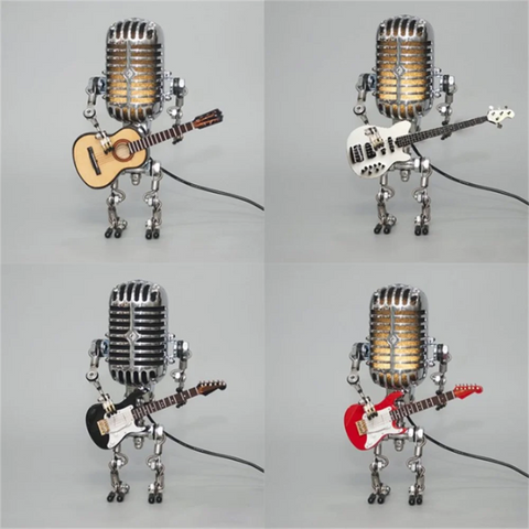 GuitarGlow - Robotguitar bordlampe med dæmpbar lys