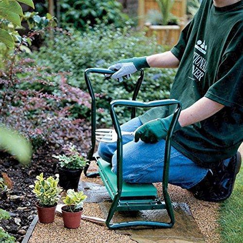 GardenEase – Sammenfoldeligt havesæde og knæler med værktøjsopbevaringspose