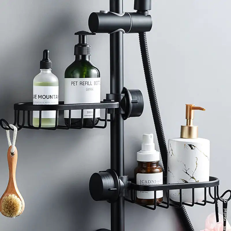 AquaGrip – Elegant hængende hylde til shampoo, sæbe og badeværelsesartikler