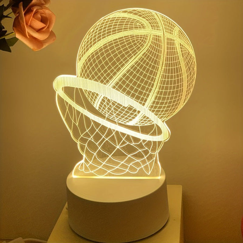 HoopGlow - 3D Basketball LED-lampe med realistisk svævende illusion