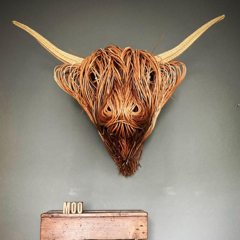 CowChic - Håndlavet ko Vægdekor til Naturinspireret