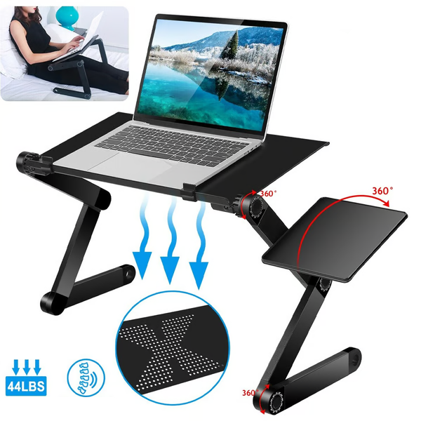 FlexStand – Justerbar ergonomisk laptop-stativ med 360° roterende ben og køleventiler
