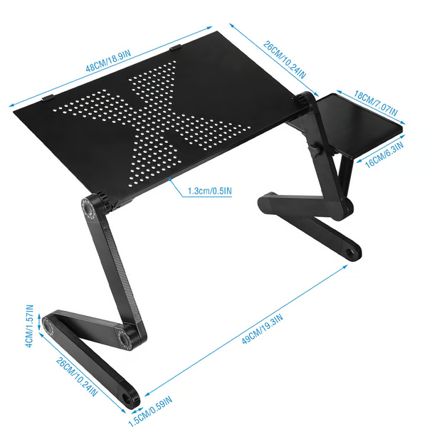 FlexStand – Justerbar ergonomisk laptop-stativ med 360° roterende ben og køleventiler
