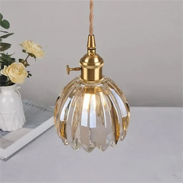 BlossomGlow - Elegant Retro Glas Blomster Pendel Light