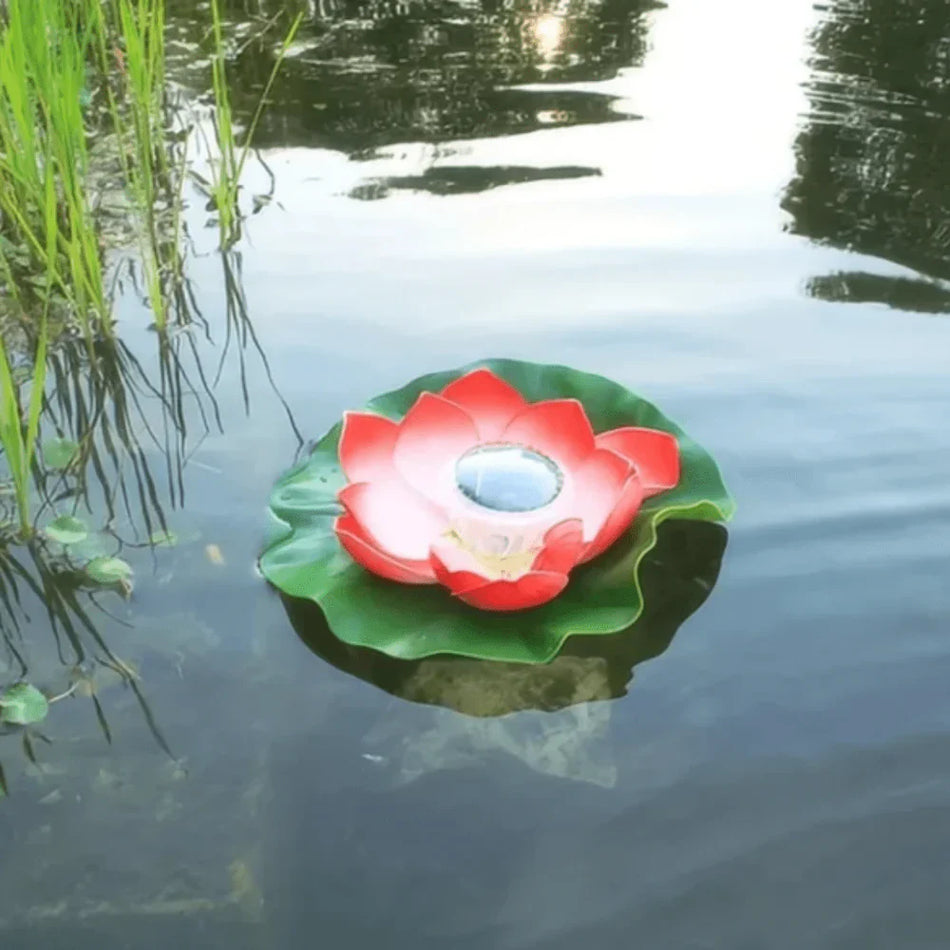 AquaGlow - Solar flydende springvand med farverigt vanddisplay til damme, pools og haver