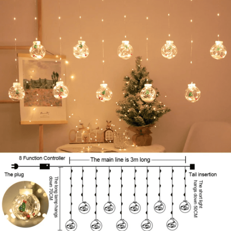 GlowBliss - Glitrende LED-lyskæde med bobler til festlig julepynt