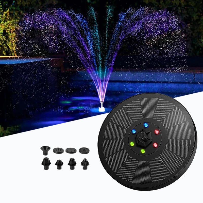 LumiFlow – Solcelledrevet springvand med farveskiftende LED-lys