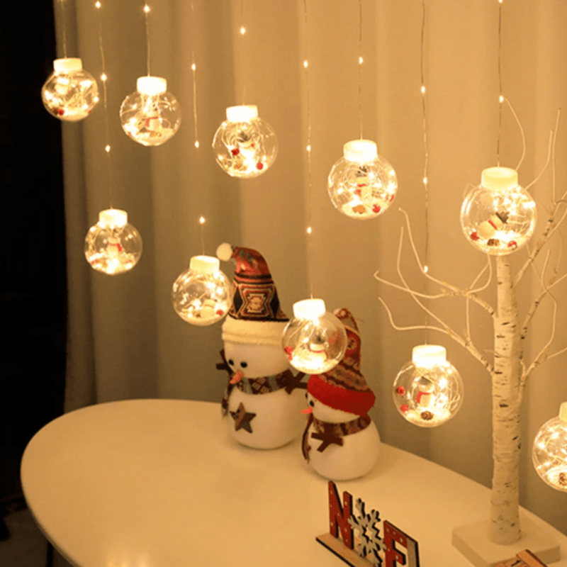 GlowBliss - Glitrende LED-lyskæde med bobler til festlig julepynt