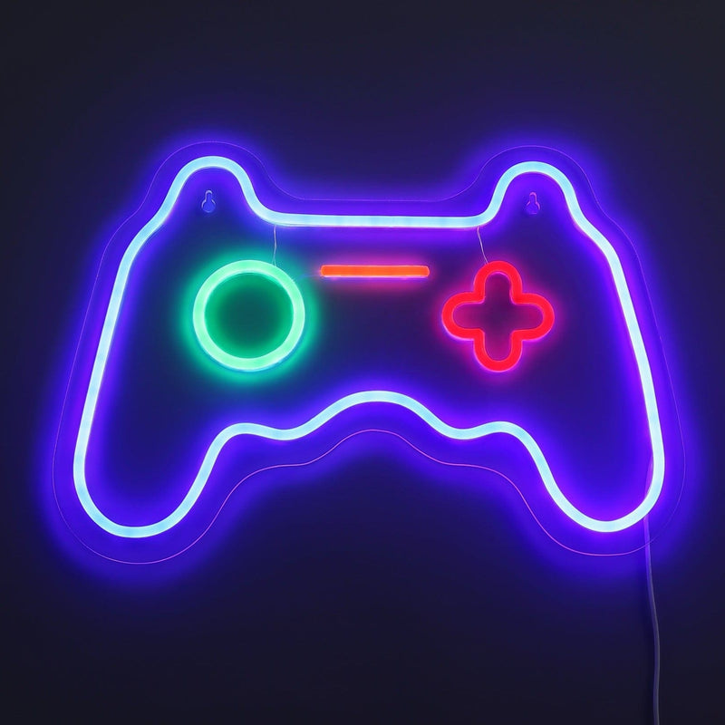 GameGlow – Gaming Controller-formet væglampe med neonlys for en sjov atmosfære