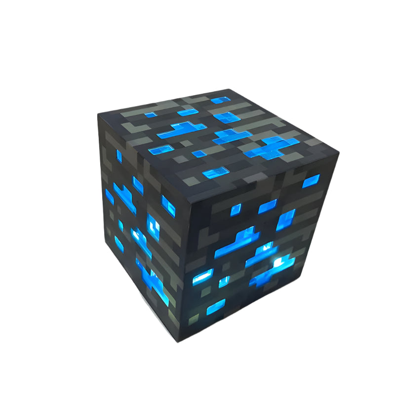 GlowCube – Blå LED natbordslampe med 3-trins dæmpning