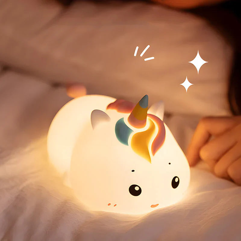 UnicornGlow - Kawaii Unicorn Touch sengelampe til piger