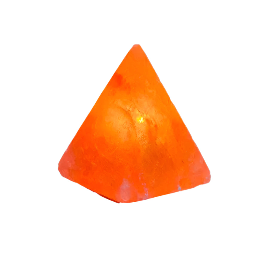 ZenGlow – Pyramideformet Himalaya-saltlampe med ravfarvet lys