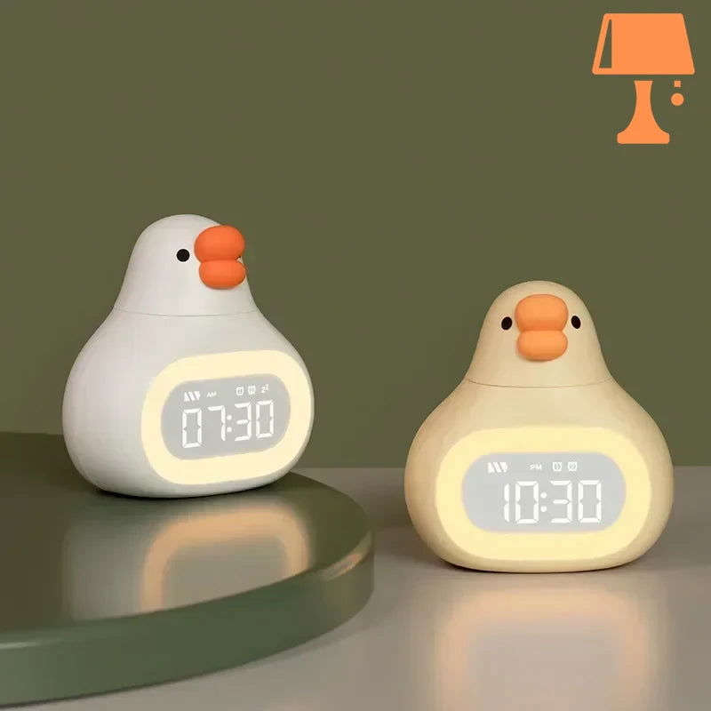 DuckyGlow - Yndig andeformet sengelampe til børn med timer og LED-display