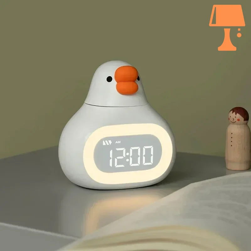 DuckyGlow - Yndig andeformet sengelampe til børn med timer og LED-display