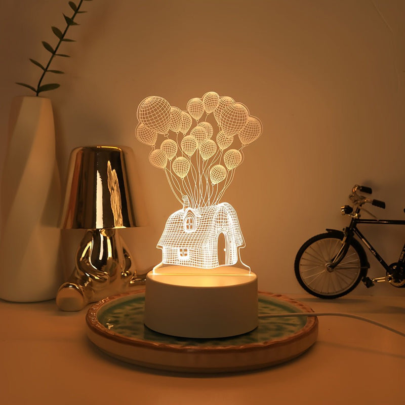 LumiGlow - 3D Ballonhus LED Natlampe med USB-strøm og blød glød