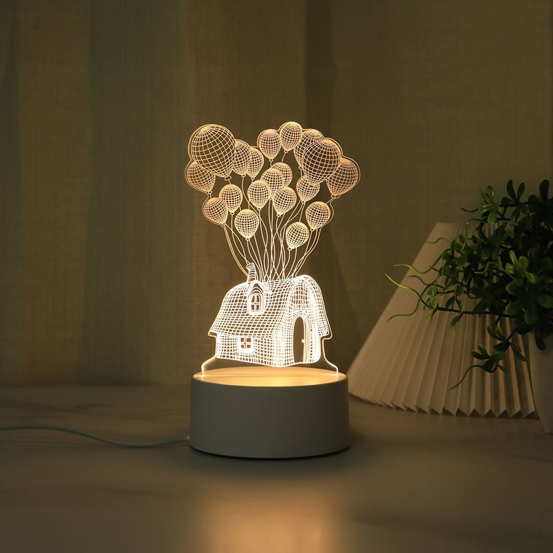 LumiGlow - 3D Ballonhus LED Natlampe med USB-strøm og blød glød