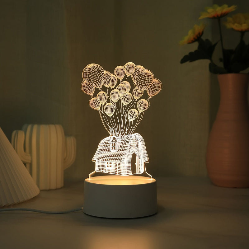 LumiGlow - 3D Ballonhus LED Natlampe med USB-strøm og blød glød