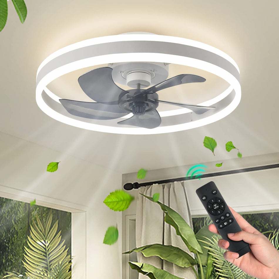 BreezeLux – Moderne loftsventilator med integreret LED-lys og fjernbetjening
