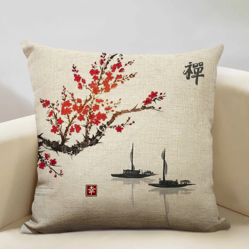 FujiVista – Pudebetræk med Ukiyo-e Mount Fuji-design til kunstnerisk boligindretning
