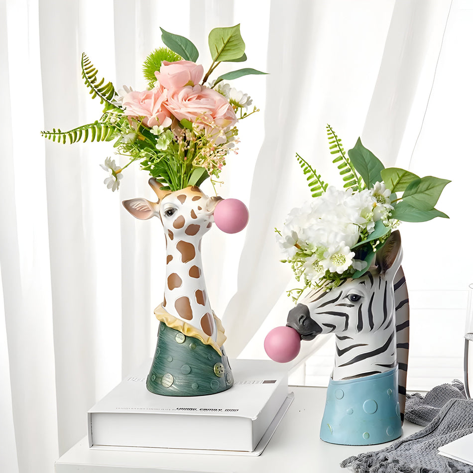 WhimsiWild - Dyreboblevase med kunstnerisk safari-inspireret form