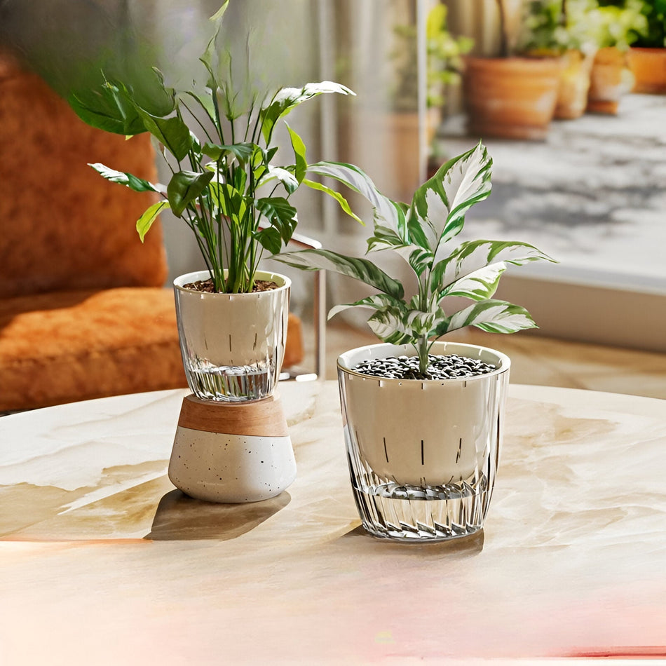 HydroGlow - Selvvandende plantepottesæt med vandstandsindikator